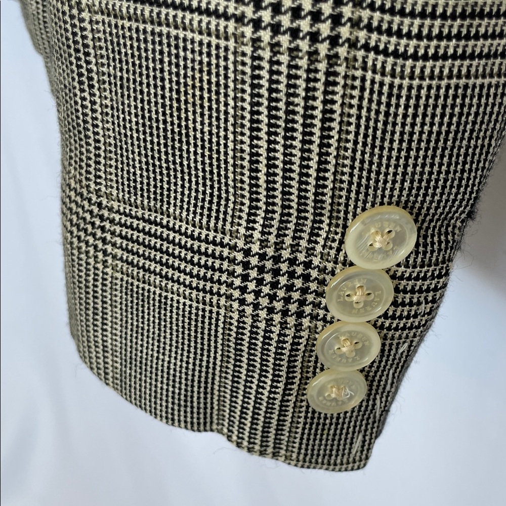 Ralph Lauren Houndstooth Linen Wool Blazer Size 10 - Picture 7 of 12
